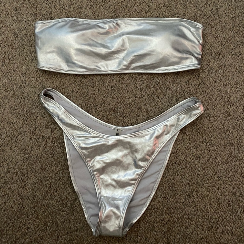 Forever 21 silver bikini swimsuit